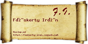 Fáskerty Irén névjegykártya